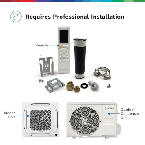 Bosch Cassette Pro Pack Single Zone 18000-BTU 20.5 SEER Ductless Mini Split Air Conditioner Heat ...