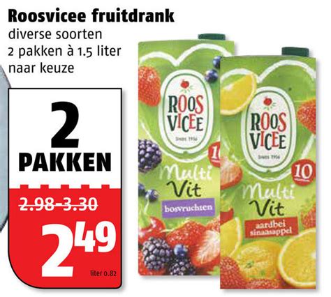 Roosvicee Fruitdrank L Aanbieding Bij Poiesz