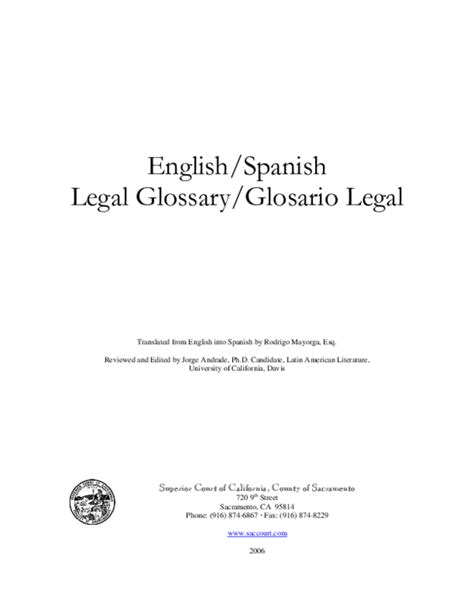 Pdf Spanish Legal Glossary Alexis Gómez