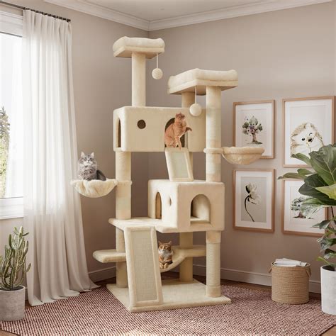 SHA CERLIN 65in Larger Cat Tree Tower Condo For Indoor Cats Multi