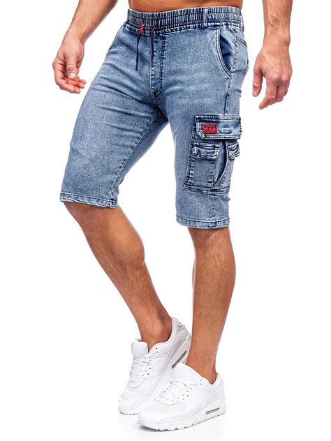 SPODENKI JEANSOWE KRÓTKIE BOJÓWKI MĘSKIE NIEBIESKIE HY820 DENLEY 2XL