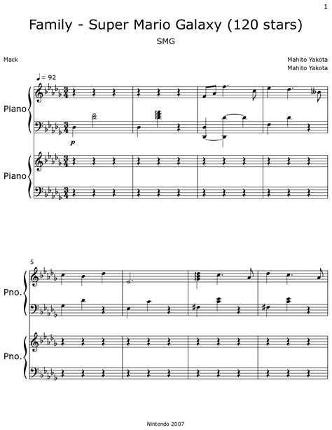 Family - Sheet music for Piano