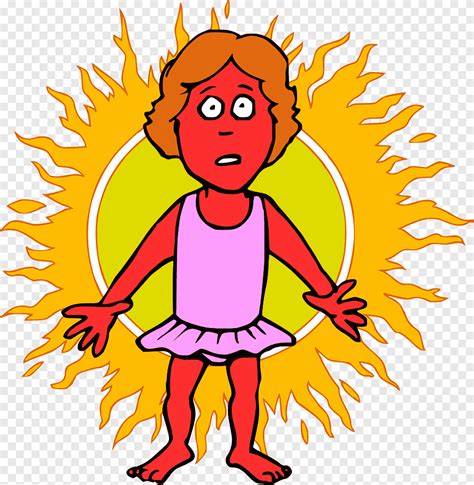 Sunscreen Sunburn Cartoon Sunburn S Leaf Orange Png Pngegg