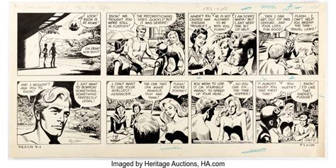 Dan Barry Flash Gordon Sunday Comic Strip Original Art Dated