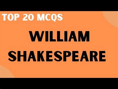 William Shakespeare Plays William Shakespeare Mcqs Up Tgt Pgt