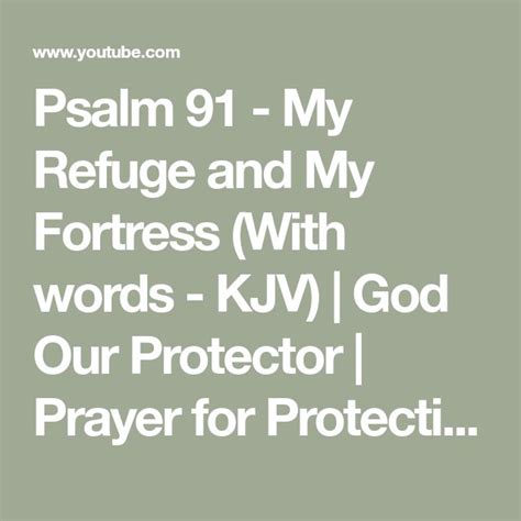 Psalm 91 My Refuge And My Fortress With Words Kjv God Our