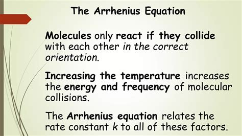 Chem 2 Chemical Kinetics Viii The Arrhenius Equation Activation Energy And Catalysts Ppt