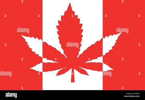 Flag Of Canada Design With A Red Cannabis Leaf Original Concept Of The