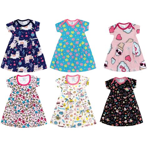 Kit 6 Vestidos Bebe Menina Shopee Brasil