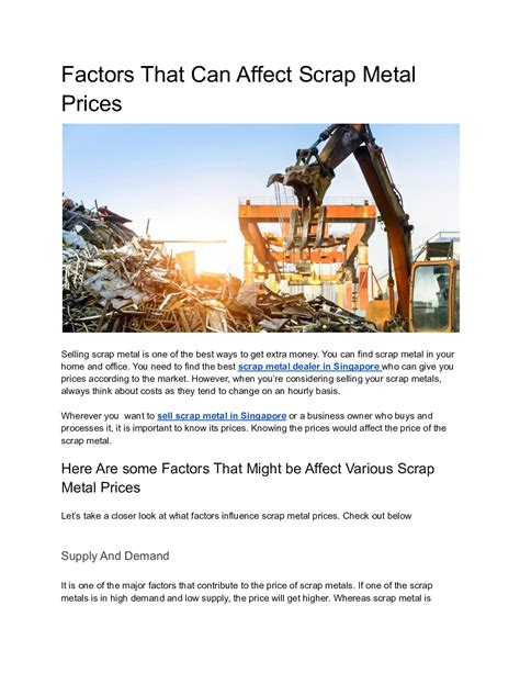 Calaméo Factors That Can Affect Various Scrap Metal Prices 1