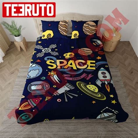 Cartoon Space Design Planets And Astronauts Bedding Sets - Teeruto