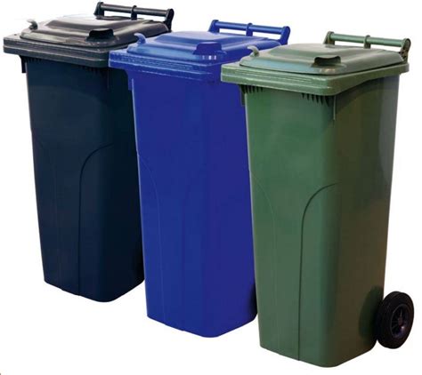 Waste and recycling containers with 2 wheels , 140 Liters , max load 84 kg , Grey | - Genteso BV