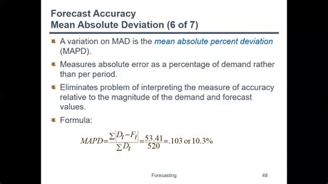 15f Forecasting Accuracy Mad Mapd Mse Rmse Linear Regression Youtube