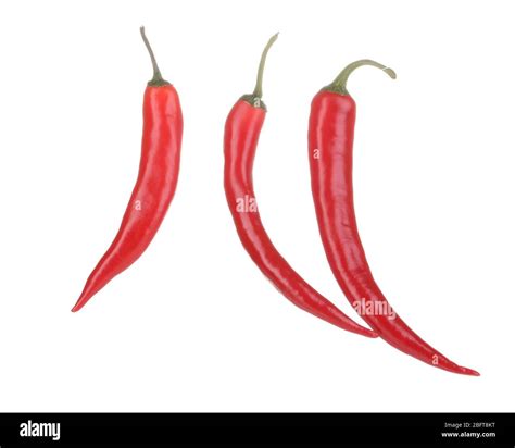Red Hot Chili Peppers Isolated On White Stock Photo Alamy