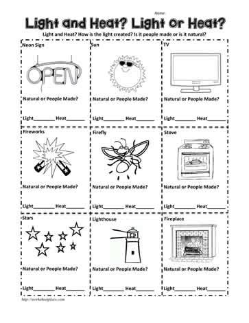 Light And Heat Energy Worksheets Worksheets Library