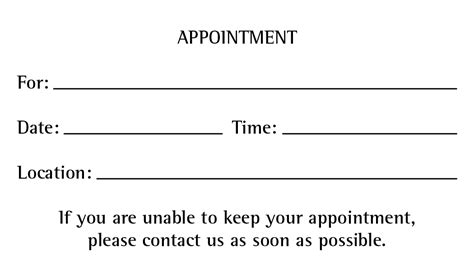 Appointment Business Card Template