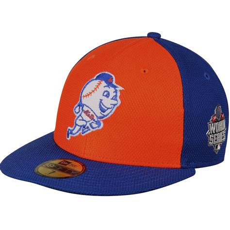 Mens New York Mets New Era Orangeroyal Authentic Collection Diamond