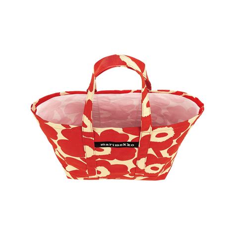 Marimekko Peruskassi Unikko Beige Red Tote Bag View All Sale Items