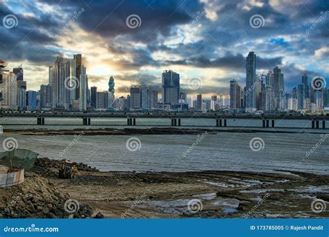 A Stunning Early Morning Sunrise View Of Panama City Skyline In Panama