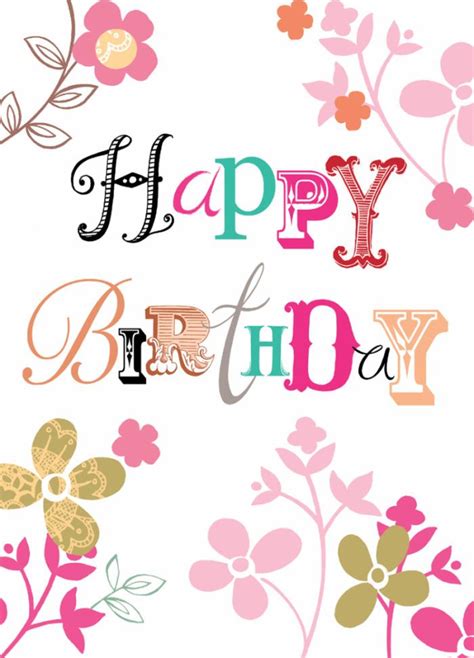 Happy Birthday Card With Floral Design