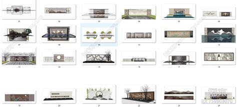 新中式风格景墙围墙su模型下载【id759903070】知末su模型网