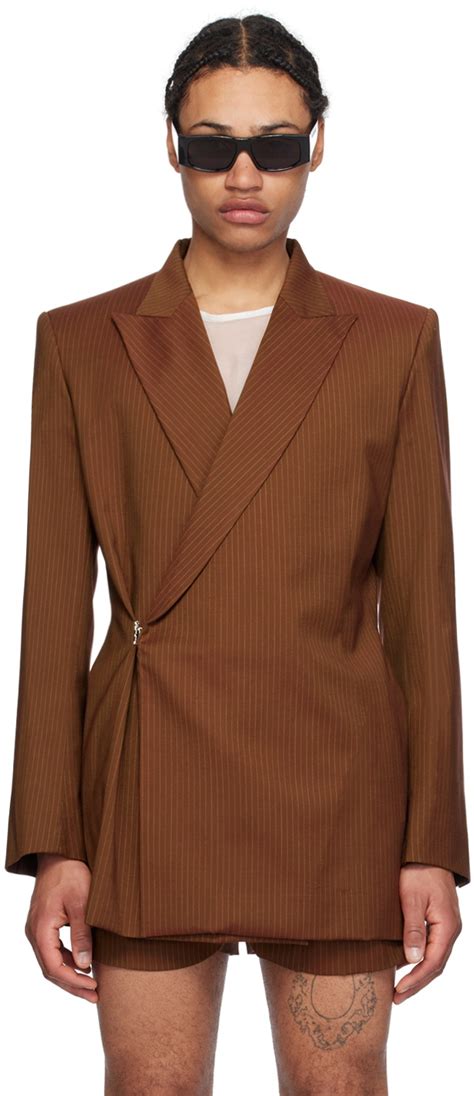 EGONlab Brown Pinstripe Blazer