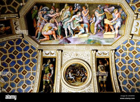 Artwork In Chamber Of The Emperors In Palazzo Te In Mantua Italy Stock