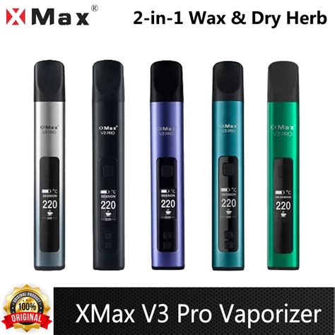 Original Xmax V3 Pro 2 In 1 Vaporizer Kit 2600mah 18650 Battery Lcd Display Convection Heating