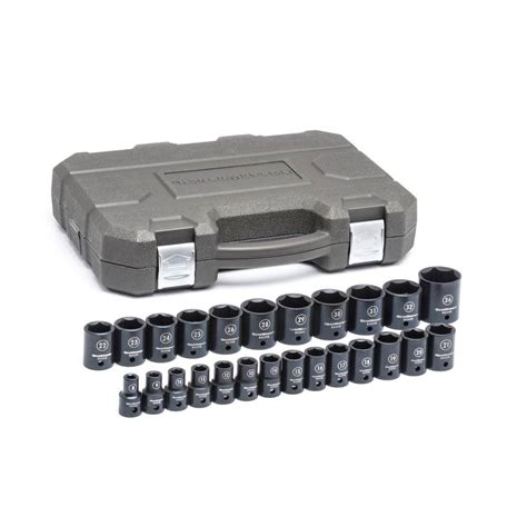 GEARWRENCH 1 2 In Drive 6 Point Metric Standard Impact Socket Set 25