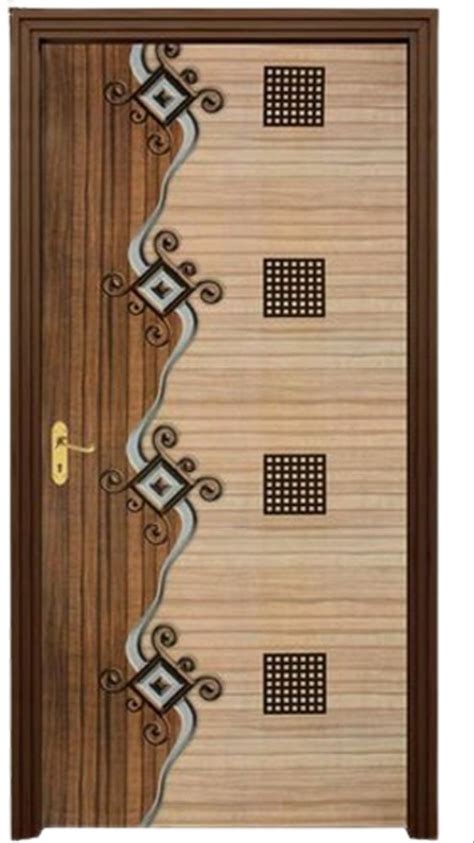 Brown Exterior Decorative Wooden Laminated Flush Door Matte Thickness