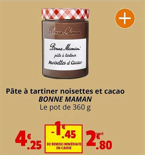 Promo Pâte à Tartiner Noisettes Et Cacao Bonne Maman chez Coccinelle