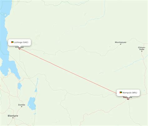 Flights From Nampula To Lichinga Apl To Vxc Flight Routes