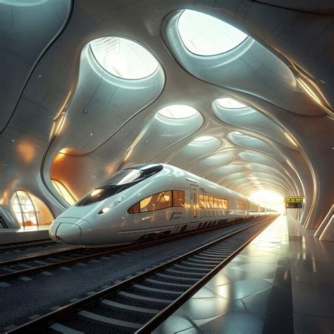 Premium Photo | Futuristic Train Station