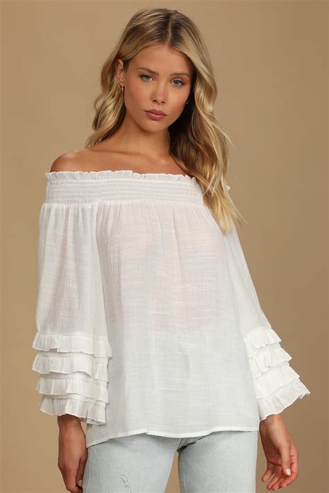 White Blouse With Sheer Sleeves