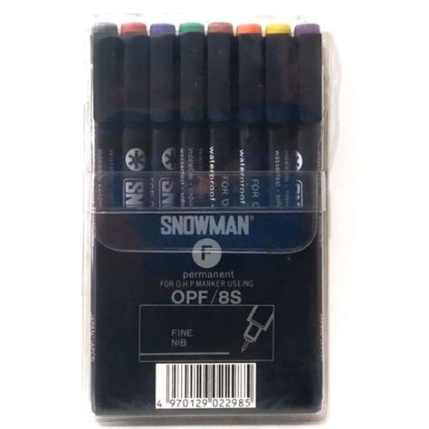 Jual Set 8 Pen Warna Spidol Snowman Ohp Permanent Opm Di Seller