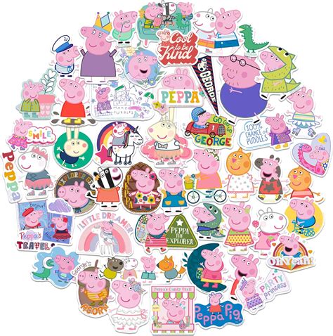 Peppa Pig 50ct Vinyl Large Deluxe Stickers Variety Pack Laptop Water