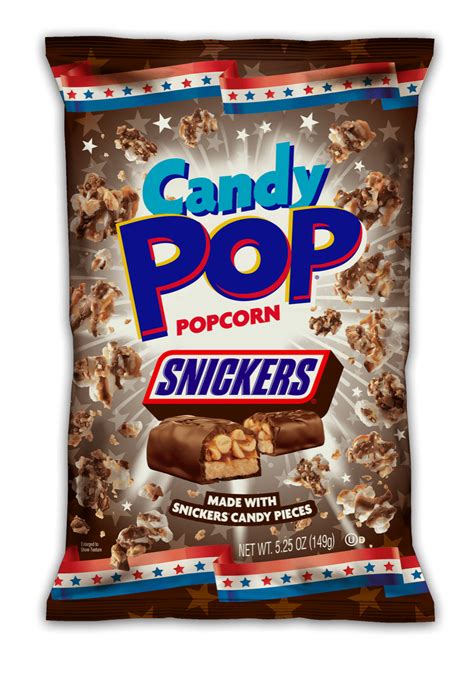 Candy Pop Snickers Caramel Popcorn Food Bar 5 25 Oz