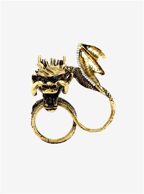 Dragon Gemstone Two Finger Ring Accessories Finger Rings Jewelry