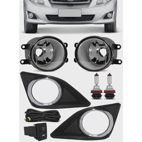 Kit Farol de Milha Neblina Toyota Corolla 2009 2010 2011 Botão Painel