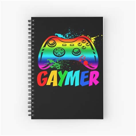 Gaymer Gay Pride Flag LGBT Gamer LGBTQ Gaming Gamepad Spiral Notebook