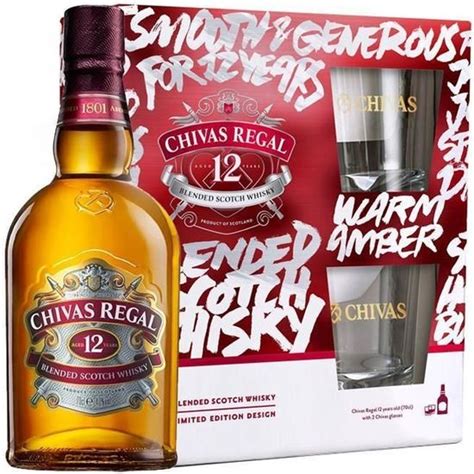 CHIVAS REGAL SCOTCH WHISKY 12 ANS 70 CL COFFRET CADEAU AVEC DEUX VERRES