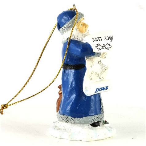 Detroit Lions Santa Christmas Tree Ornament - Vintage Detroit Collection