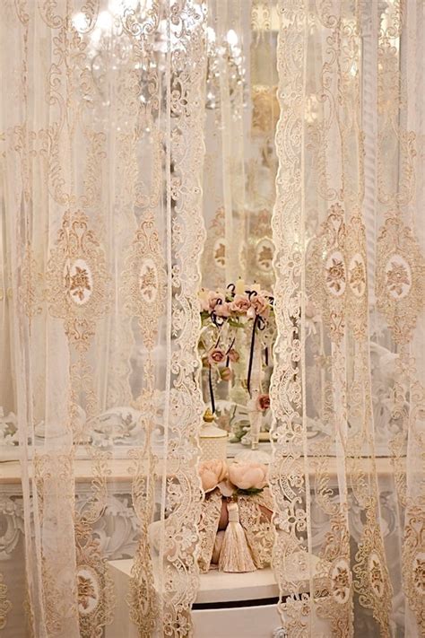 Muted Rose Lace Curtains