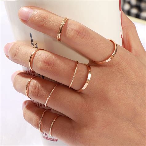 Conjunto de 10 unids set de anillos para mujer moda 2020 diseño