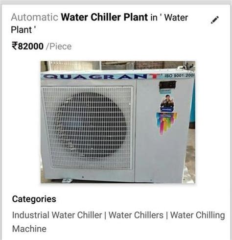 Automatic Water Chiller Plant At 82000 00 INR At Best Price In Patna