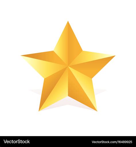 Gold metall star award 3d shape Royalty Free Vector Image