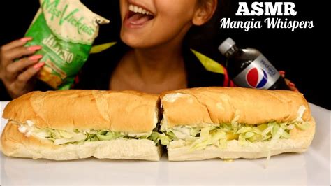 Asmr Eating A Subway Sandwich Mukbang Whisper Mangia Whispers 먹방