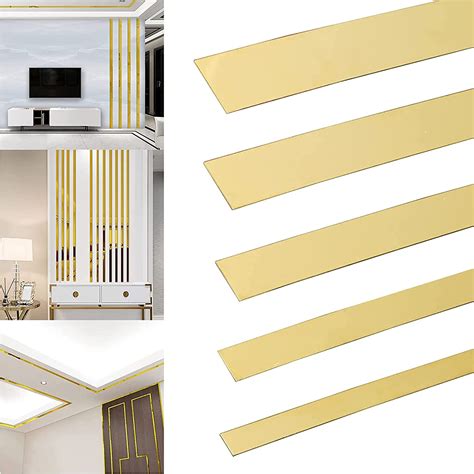 16ft Gold Metalized Wall Trim Molding 201 Stainless Steel Self Adhesive