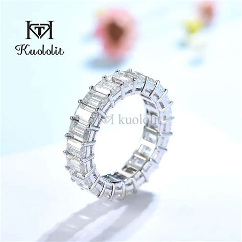 Kuololit Anillo De Oro Blanco De K Y K Para Mujer Banda De Lujo De