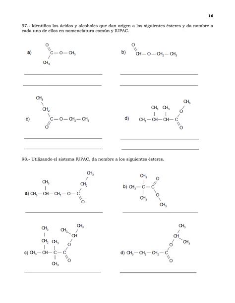 Guia De Ejercicios De Nomenclatura En Quimica Organica PDF